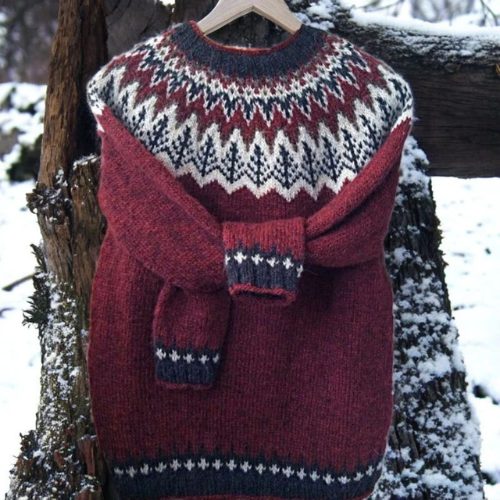 Saar – Pull chaud avec design d'épaule classique