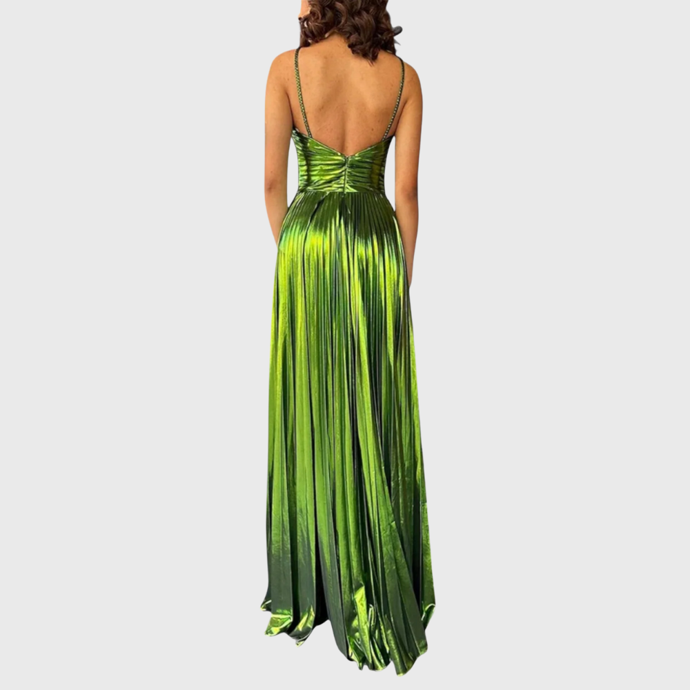 Dorine - Robe longue métallisée élégante