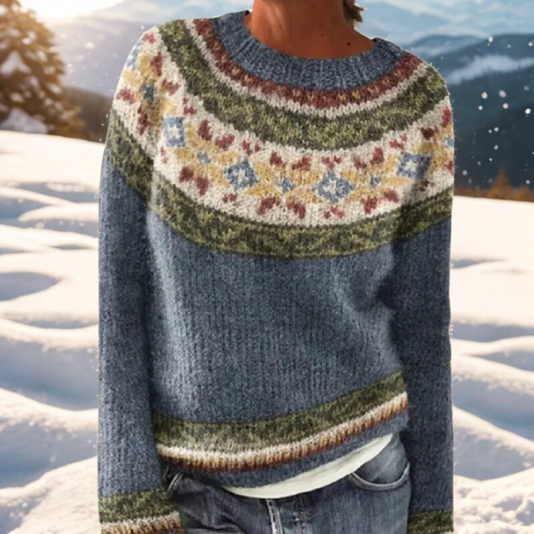 ASTRID – PULL CHAUD AVEC DÉTAILS NORDIQUES REFINÉS