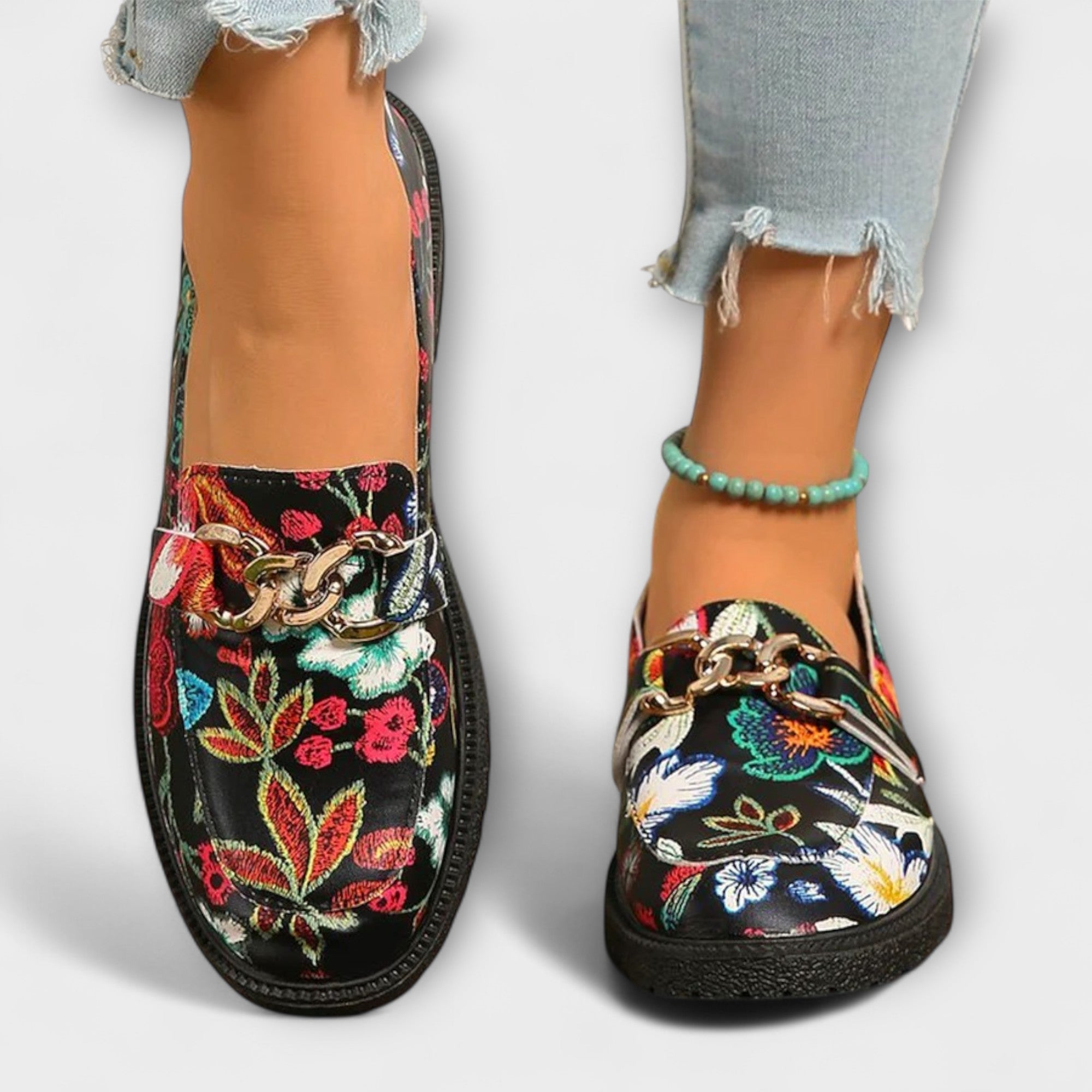 Noelia™ | Multicolored Floral Pattern Moccasins