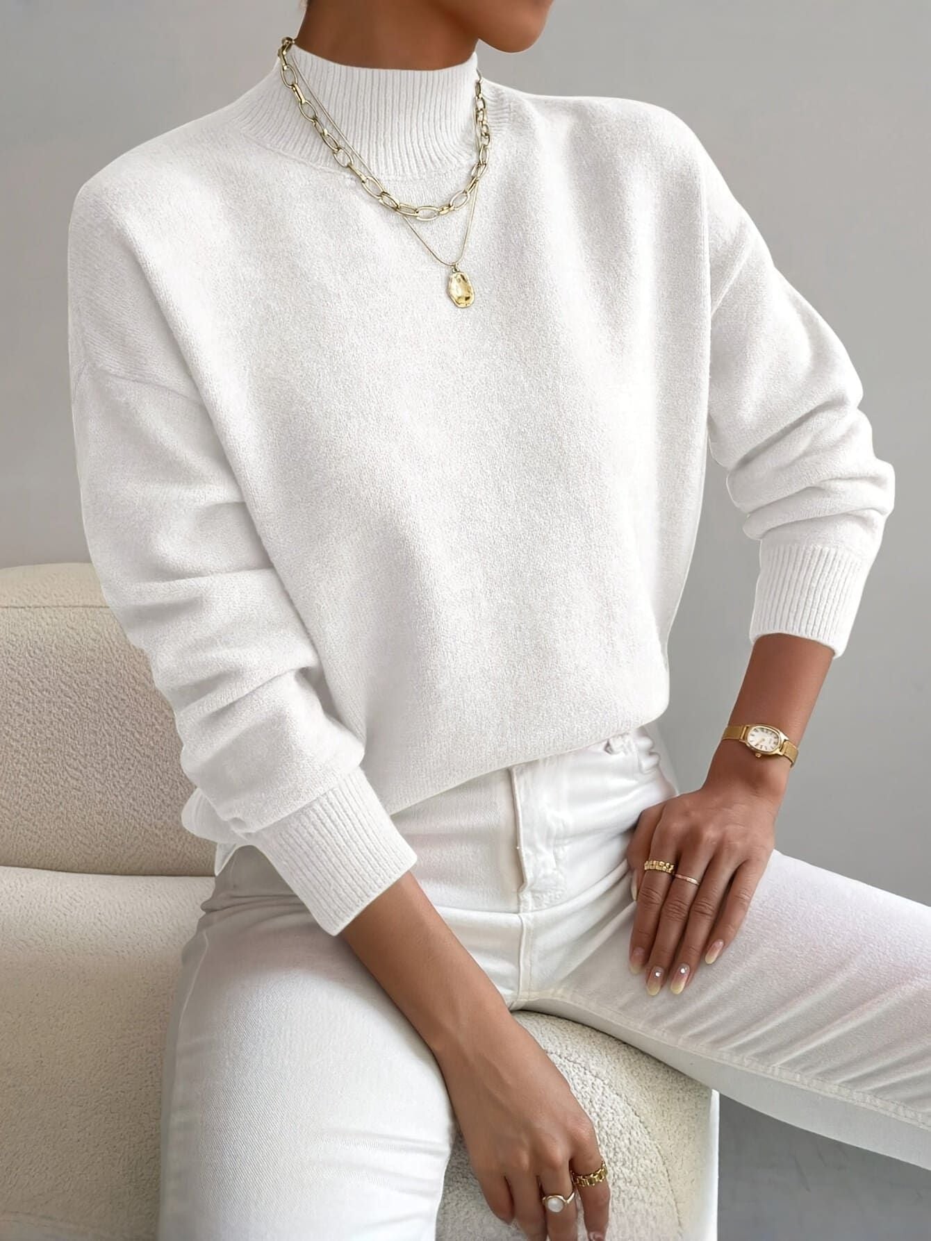 Pull Femme à Col Roulé Maria - Élégance et Confort Hivernal