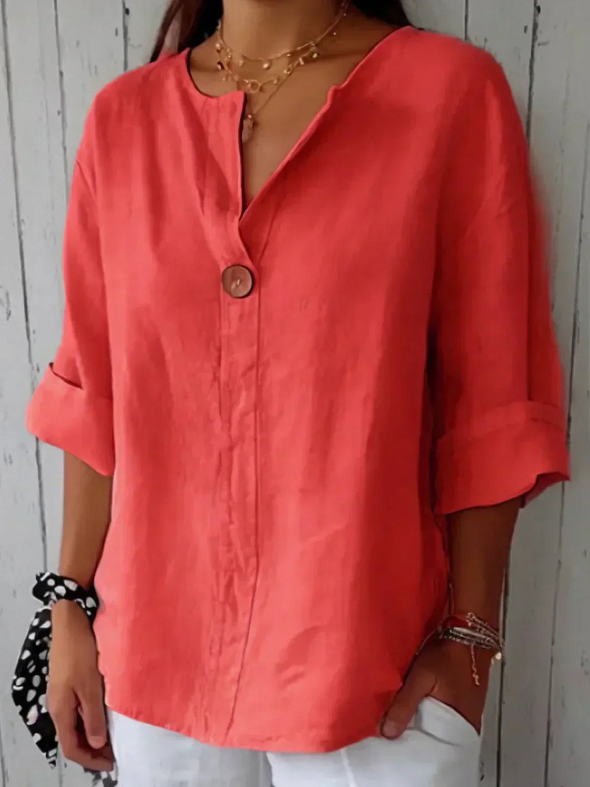 NAYLA™ - Blouse décontractée à col en V