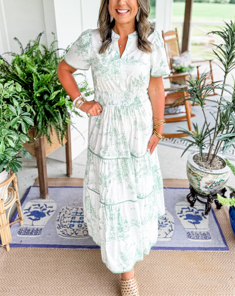 Marcelline | Maxi Toile Intemporelle – Élégance Flatteuse avec Confort et Fluidité