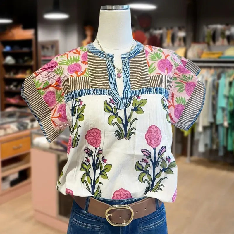 ELOUISA™ - Haut Floral Vintage Doux