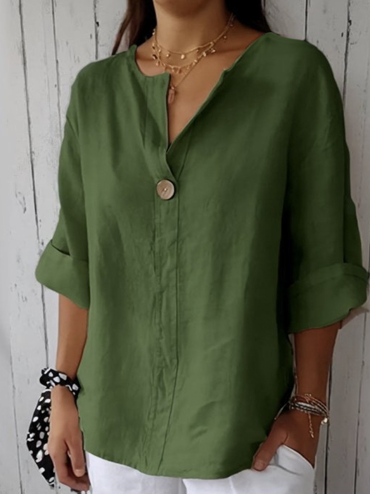NAYLA™ - Blouse décontractée à col en V