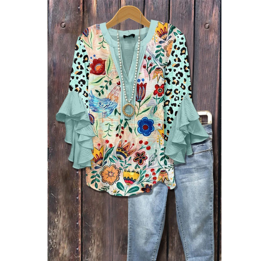 AMARRI™ - Blouse Vintage Florale Élégante