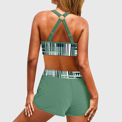 Janelle | Ensemble Bikini Imprimé & Shorts