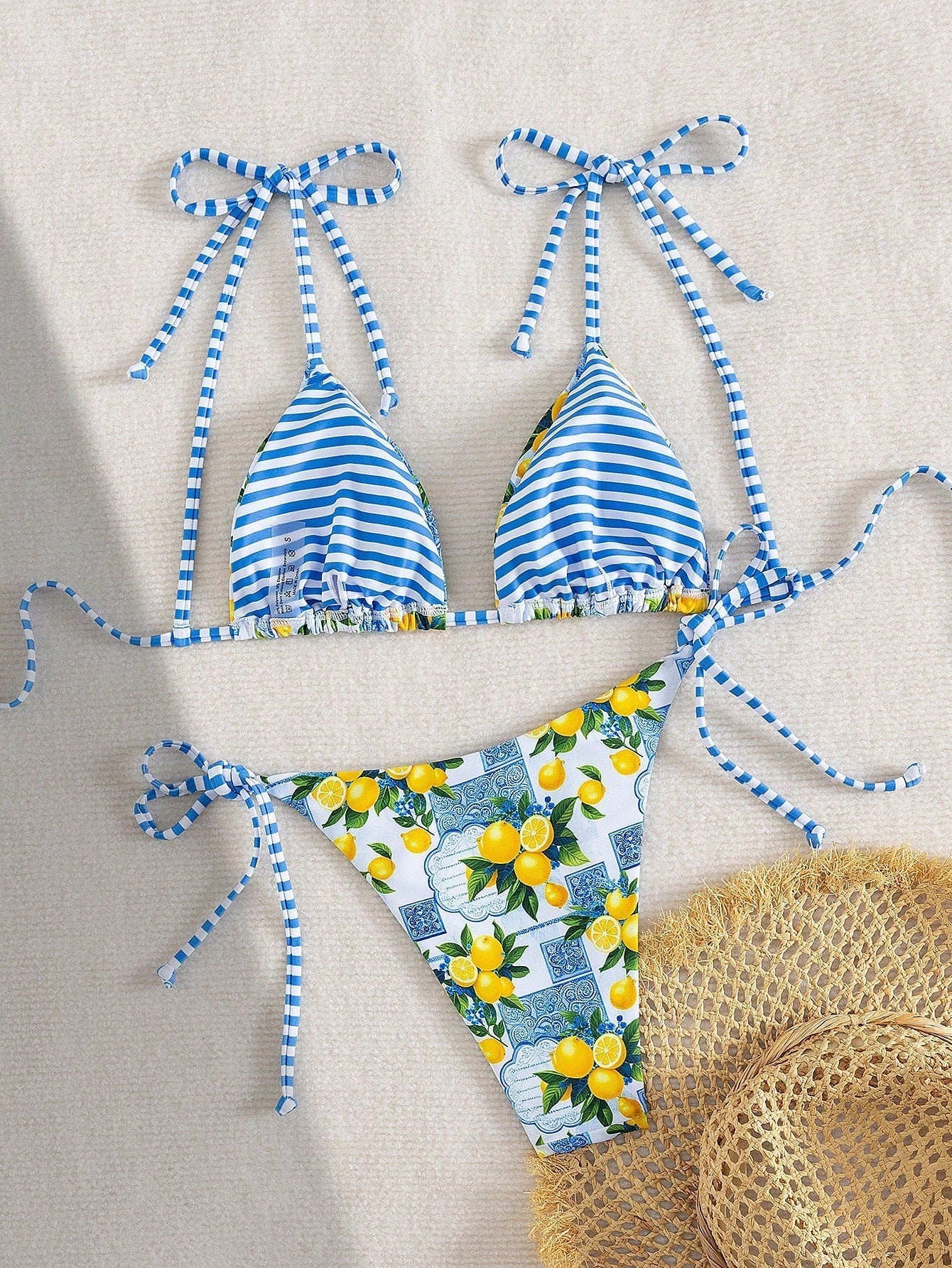 Claire | Bikini Triangle Imprimé Citron