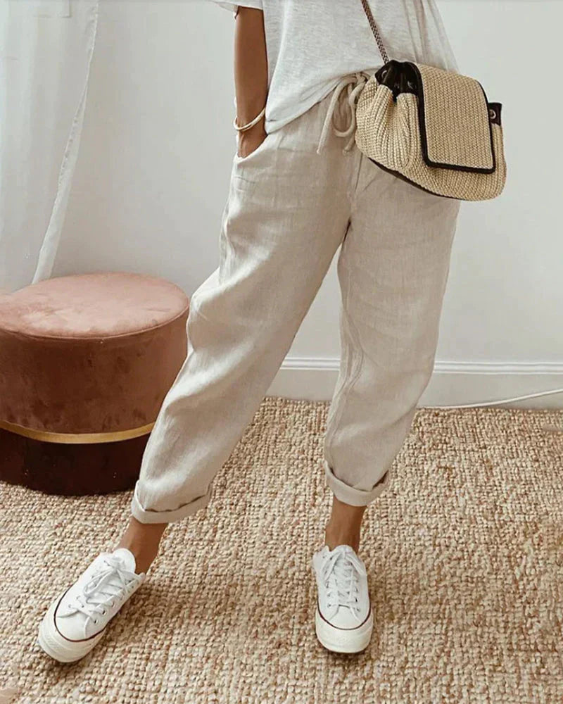 Klara — Pantalon en Lin Décontracté