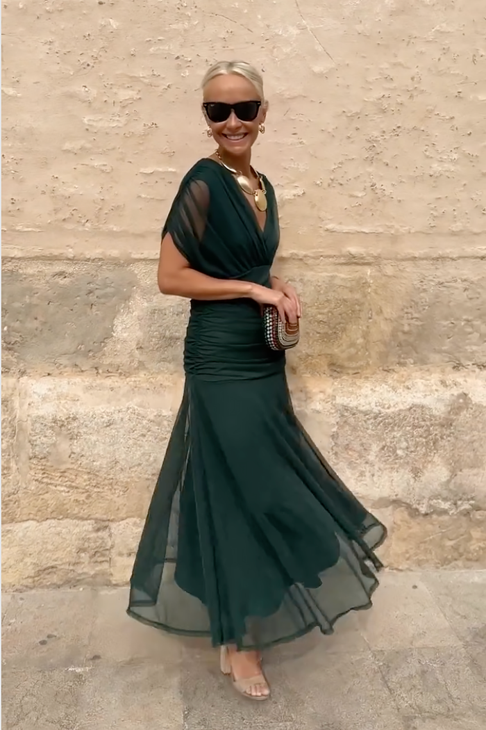 Nefeli - Robe Maxi de Soirée Élégante à Décolleté en V