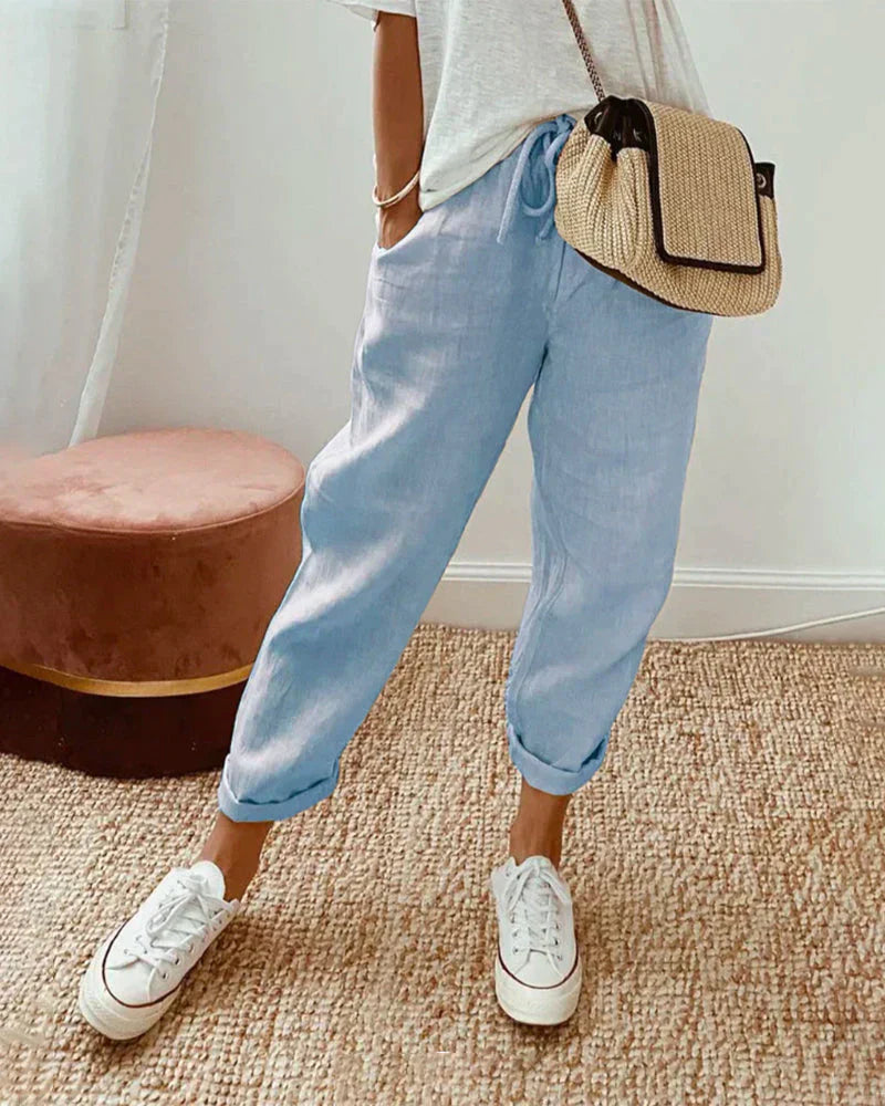 Klara — Pantalon en Lin Décontracté