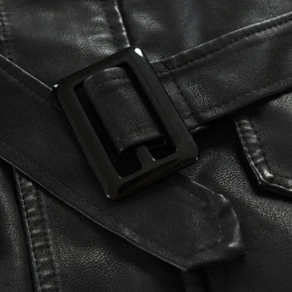 Krystian™ | Elegancka Długa Skórzana Kurtka Biker