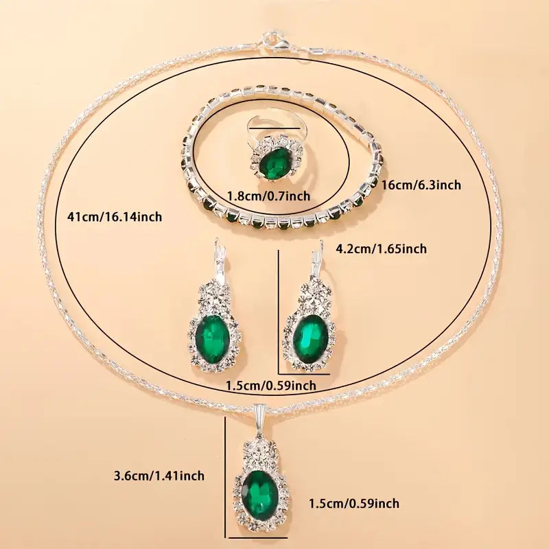 Bijoux Seloria Grevalyn émeraude | Or Blanc