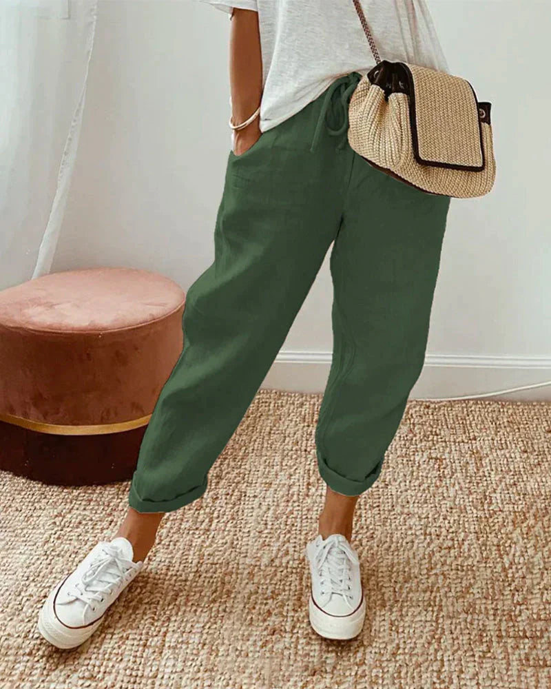 Klara — Pantalon en Lin Décontracté