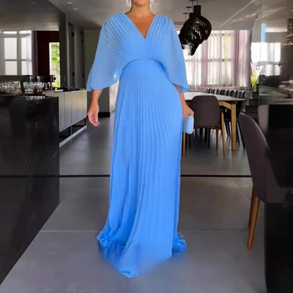 Greta | Robe Maxi Plissée Flow – Où la facilité rencontre l'élégance
