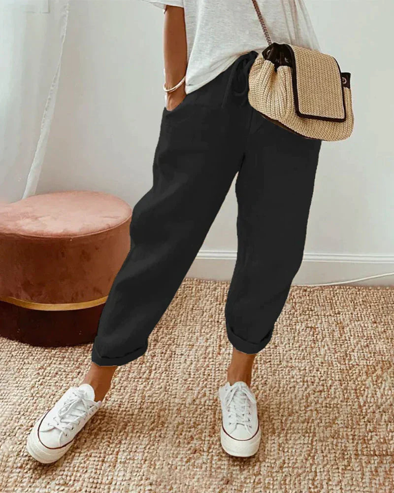 Klara — Pantalon en Lin Décontracté