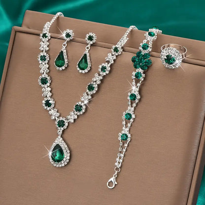 Bijoux Adriana Lysandre émeraude | Or Blanc