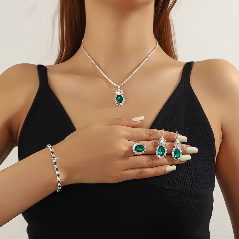 Bijoux Seloria Grevalyn émeraude | Or Blanc
