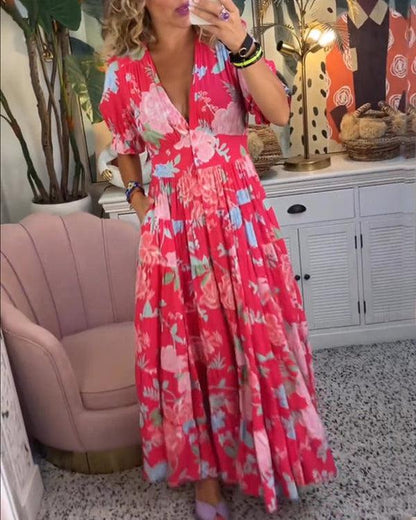 Rosae | Robe Maxi Florale Vibrante – Sentez-vous belle, sans effort