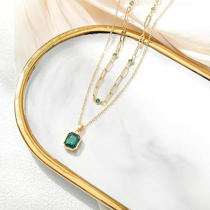 Collier Pendentif Trèfle Émeraude | Or