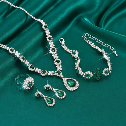 Bijoux Adriana Lysandre émeraude | Or Blanc