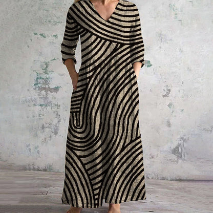 Annora - Robe à rayures élégante et pratique