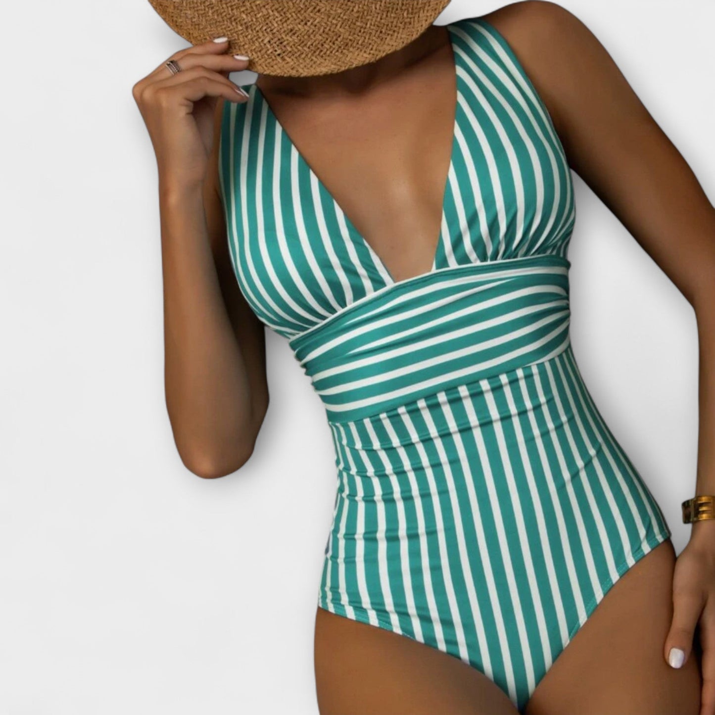 Riviera | Maillot de bain à rayures en V