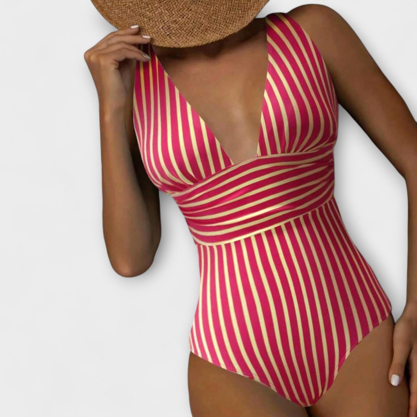 Riviera | Maillot de bain à rayures en V