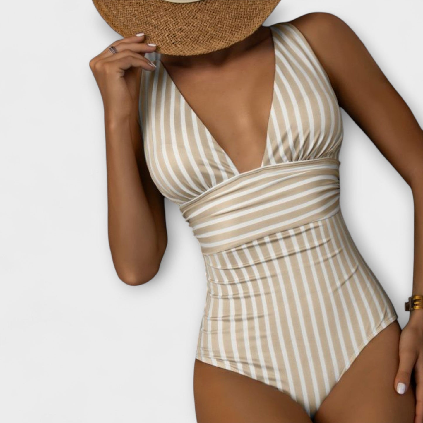 Riviera | Maillot de bain à rayures en V