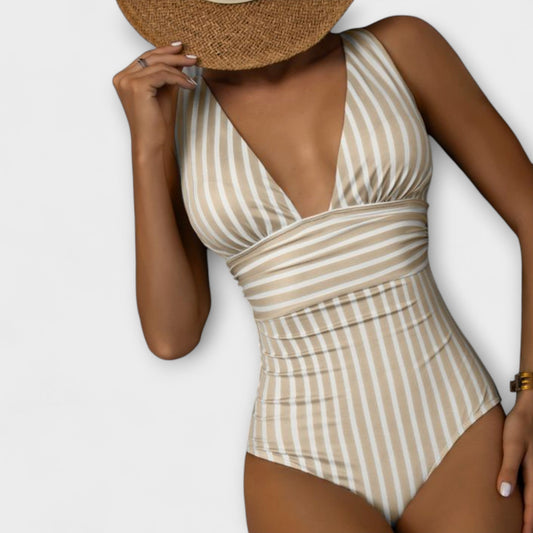 Riviera | Maillot de bain à rayures en V