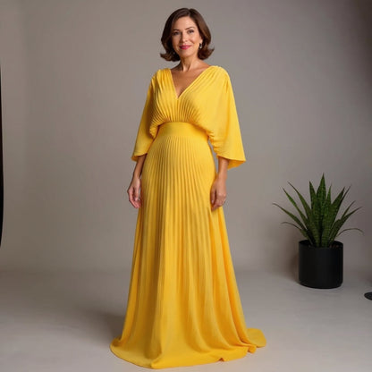 Greta | Robe Maxi Plissée Flow – Où la facilité rencontre l'élégance