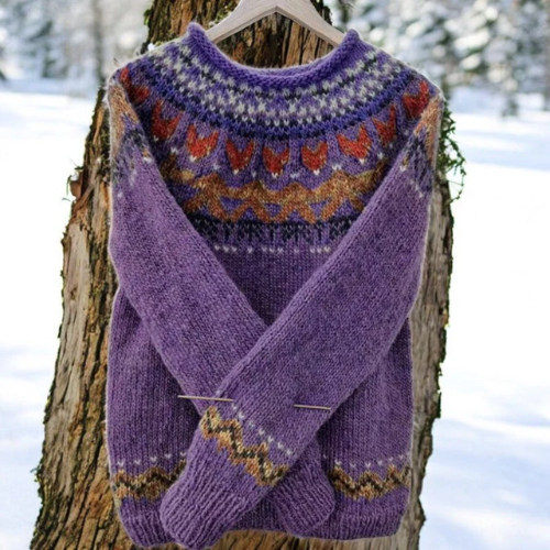 Mira – Pull chaud avec détail d'épaule tissé traditionnellement