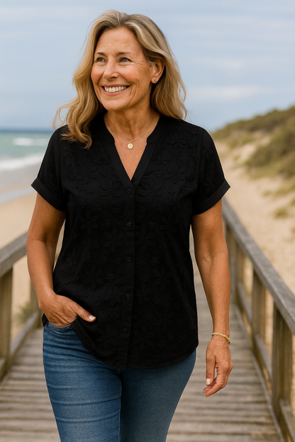 Top en Coton-Lin Naturel Rena