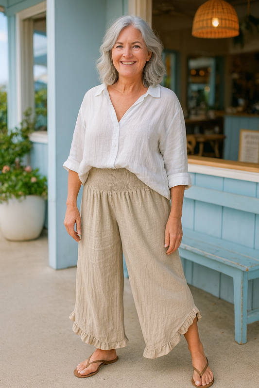Tavina | Pantalon en Coton-Lin