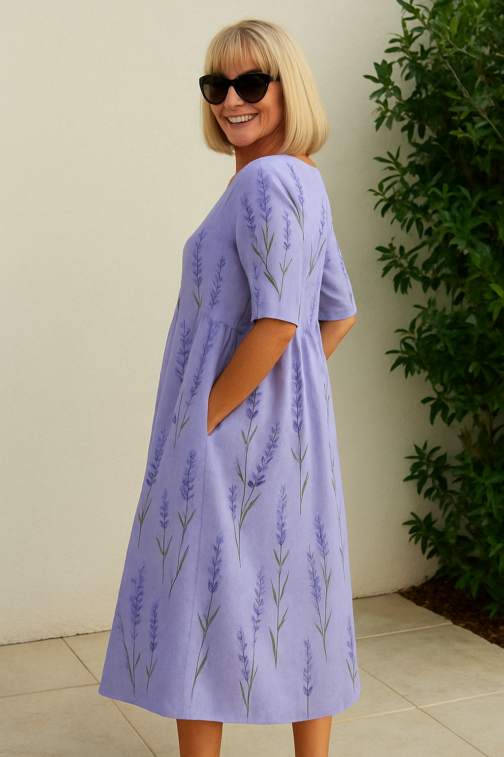 Eliza | Robe Midi Décontractée - Élégance Effortless, Confort Quotidien