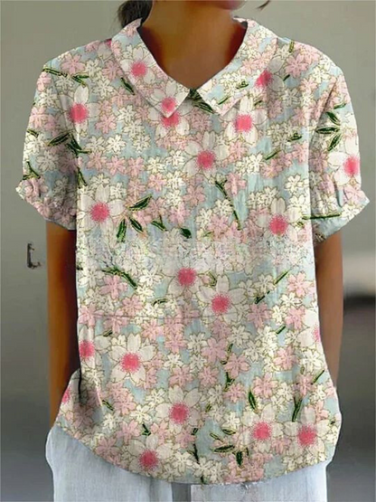 MARLENE™ – Chemise à Imprimé Vintage