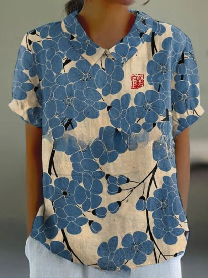 MARLENE™ – Chemise à Imprimé Vintage