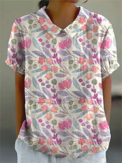 MARLENE™ – Chemise à Imprimé Vintage