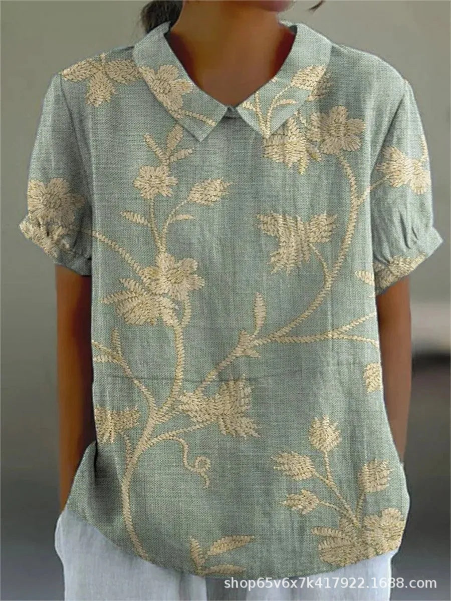 MARLENE™ – Chemise à Imprimé Vintage