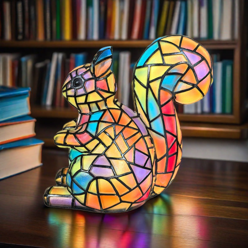 Pompon – Lampe écureuil magique en verre coloré