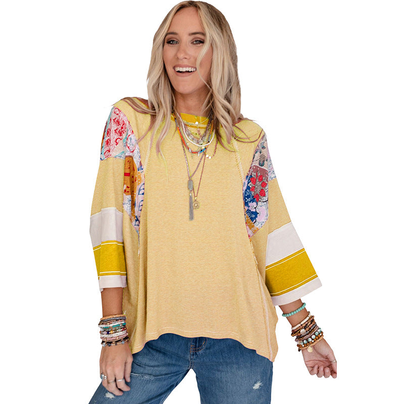BAILEY™ – Haut Batwing Patchwork Léger