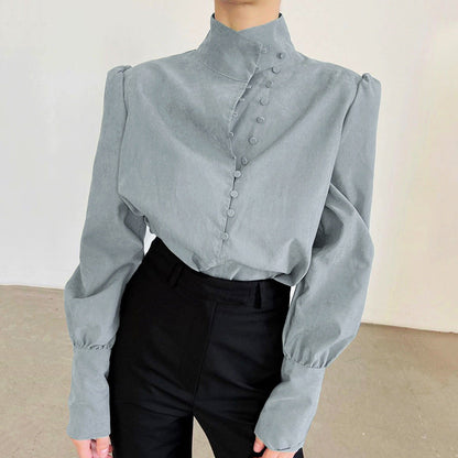 FADI™ - Blouse Longue à Manches Longues avec Boutons Élégante