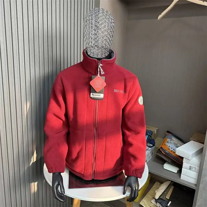 Noorwegen bestelling! !! Heren warmte-isolatie fleece opstaande kraag jas Ameika-stijl verdikte winter casual ritssluiting