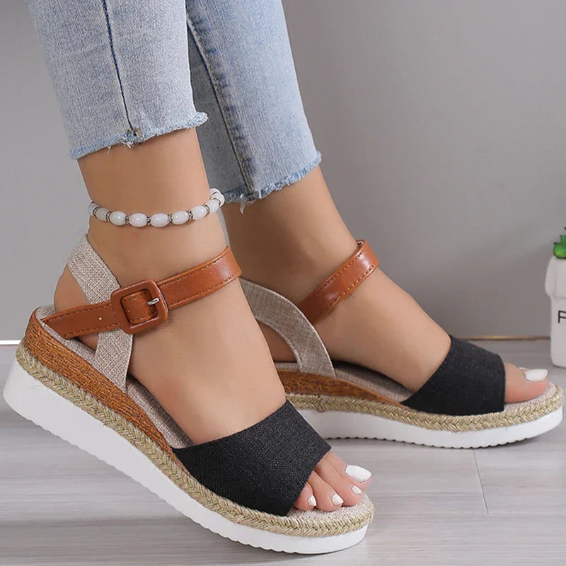 CHARLENE™ – Sandales à Talon Wedge Décontractées