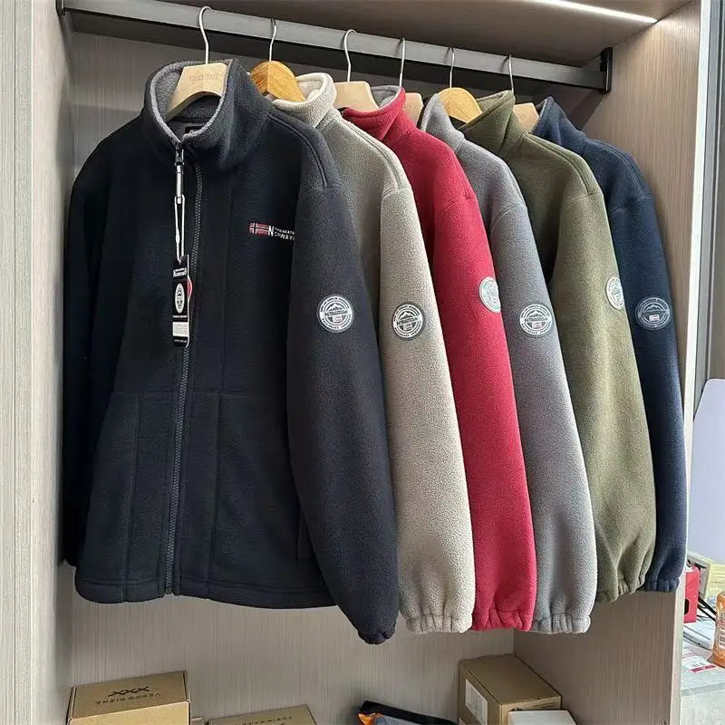 Noorwegen bestelling! !! Heren warmte-isolatie fleece opstaande kraag jas Ameika-stijl verdikte winter casual ritssluiting