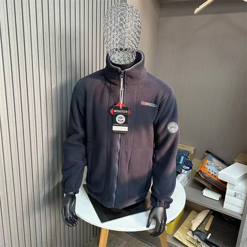 Noorwegen bestelling! !! Heren warmte-isolatie fleece opstaande kraag jas Ameika-stijl verdikte winter casual ritssluiting