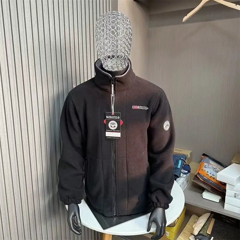 Noorwegen bestelling! !! Heren warmte-isolatie fleece opstaande kraag jas Ameika-stijl verdikte winter casual ritssluiting