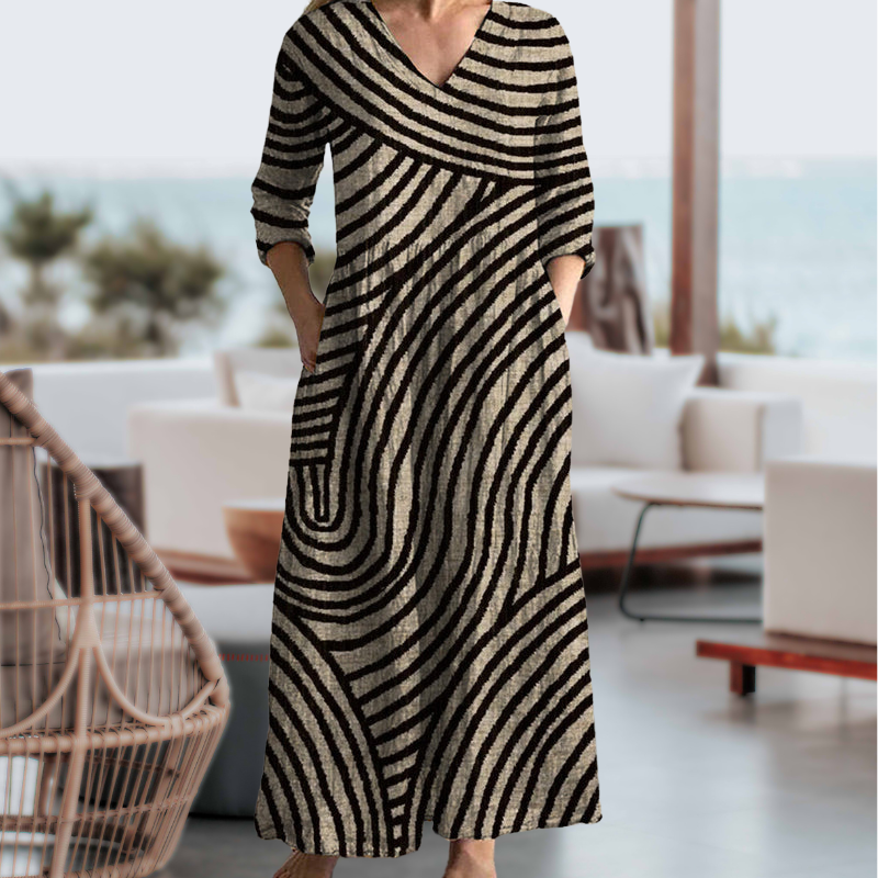 Annora - Robe à rayures élégante et pratique