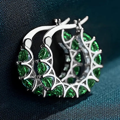 Boucles d'oreilles créoles Elena Marlowe | Or blanc