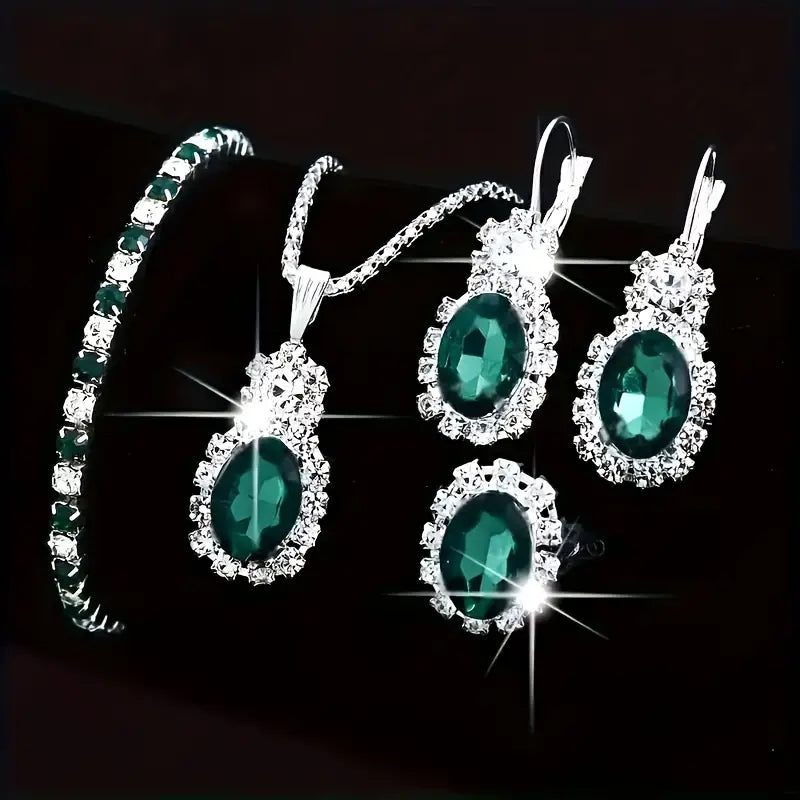 Bijoux Seloria Grevalyn émeraude | Or Blanc